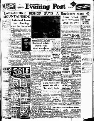 cover page of Lancashire Evening Post published on August 11, 1955