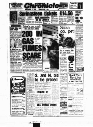 cover page of Newcastle Evening Chronicle published on April 24, 1985