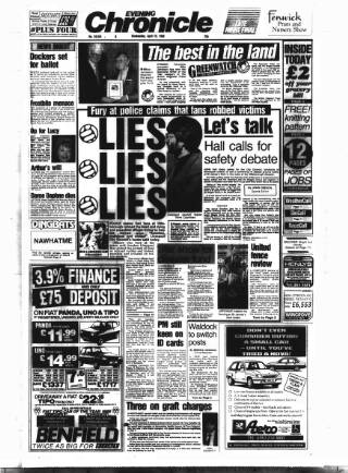 cover page of Newcastle Evening Chronicle published on April 19, 1989