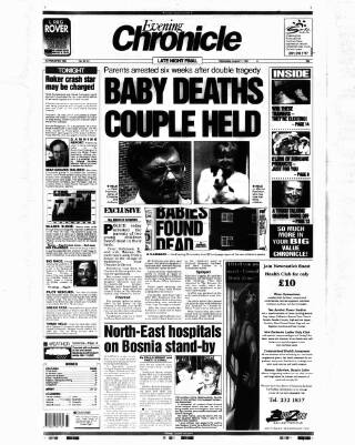 cover page of Newcastle Evening Chronicle published on August 11, 1993