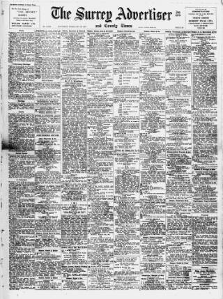 cover page of Surrey Advertiser published on February 23, 1957