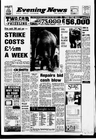 cover page of Edinburgh Evening News published on March 28, 1986