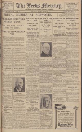 cover page of Leeds Mercury published on March 29, 1928
