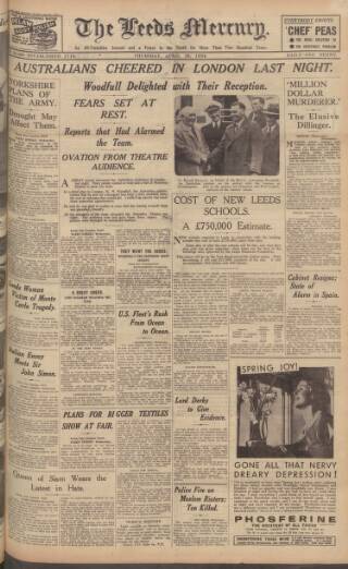 cover page of Leeds Mercury published on April 26, 1934