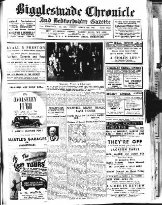 cover page of Biggleswade Chronicle published on March 28, 1947