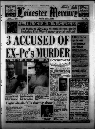 cover page of Leicester Daily Mercury published on June 2, 1995