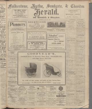 cover page of Folkestone, Hythe, Sandgate & Cheriton Herald published on April 23, 1921