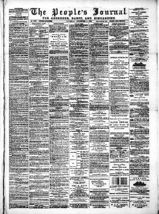 cover page of Aberdeen People's Journal published on December 2, 1882