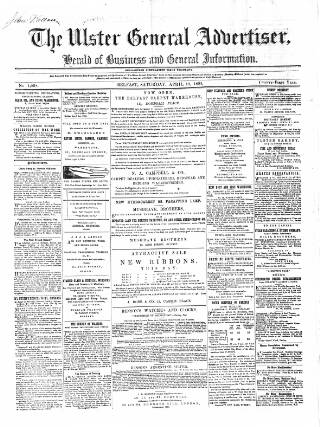 cover page of Ulster General Advertiser, Herald of Business and General Information published on April 18, 1863