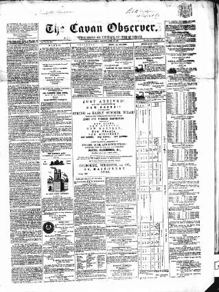 cover page of Cavan Observer published on April 19, 1862