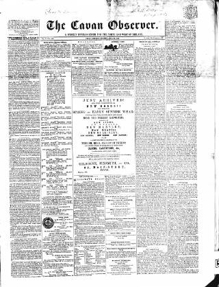 cover page of Cavan Observer published on April 26, 1862