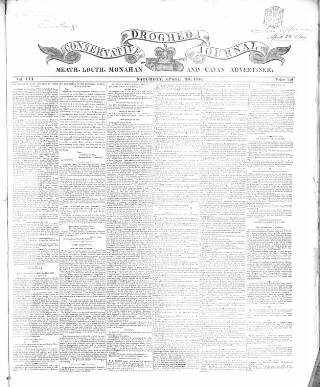 cover page of Drogheda Conservative Journal published on April 20, 1844