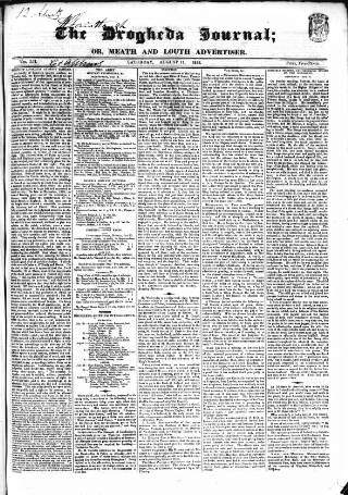 cover page of Drogheda Journal, or Meath & Louth Advertiser published on August 11, 1832