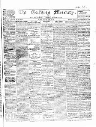 cover page of Galway Mercury, and Connaught Weekly Advertiser published on April 23, 1859