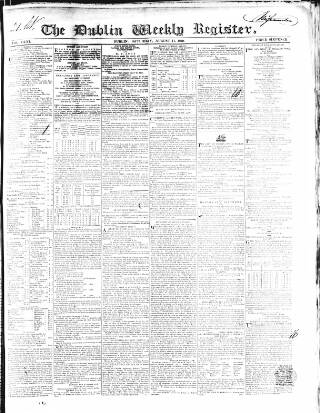 cover page of Dublin Weekly Register published on August 11, 1849