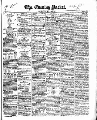 cover page of Dublin Evening Packet and Correspondent published on April 20, 1848