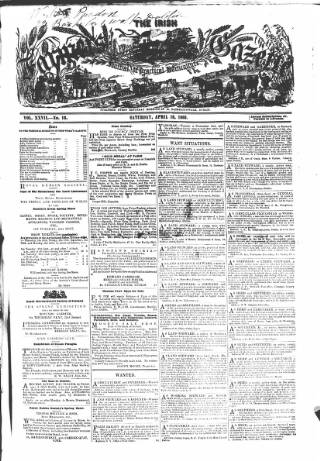 cover page of Farmer's Gazette and Journal of Practical Horticulture published on April 18, 1868