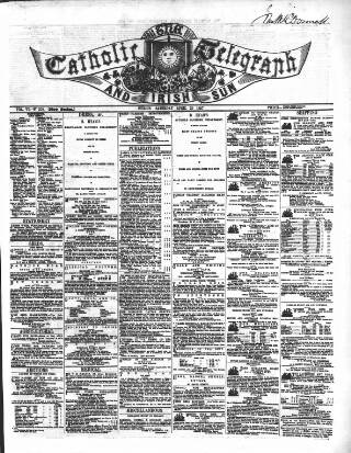 cover page of Catholic Telegraph published on April 25, 1857