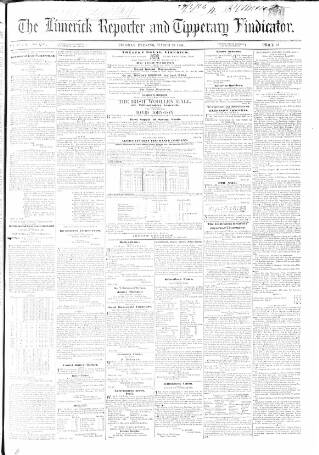cover page of Limerick Reporter published on March 28, 1854