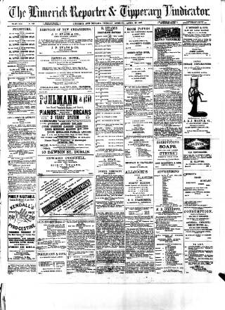cover page of Limerick Reporter published on April 26, 1892