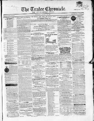 cover page of Tralee Chronicle published on April 25, 1862