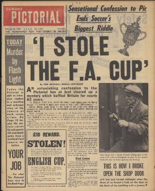 cover page of Sunday Mirror published on February 23, 1958