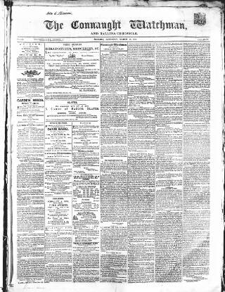 cover page of Connaught Watchman published on March 28, 1863