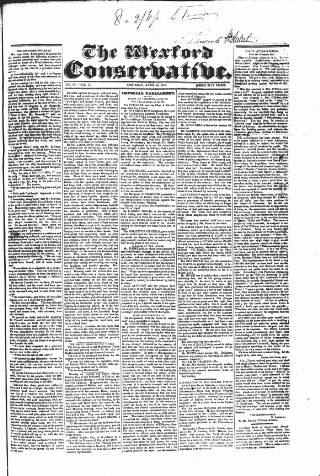 cover page of Wexford Conservative published on April 20, 1833