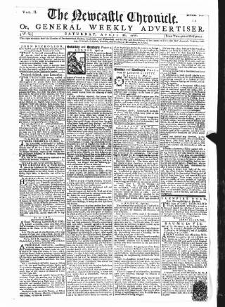 cover page of Newcastle Chronicle published on April 26, 1766