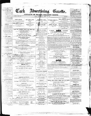 cover page of Cork Advertising Gazette published on April 28, 1858