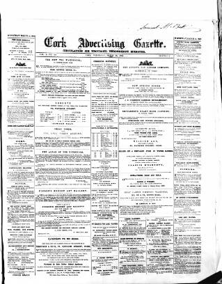 cover page of Cork Advertising Gazette published on March 16, 1859