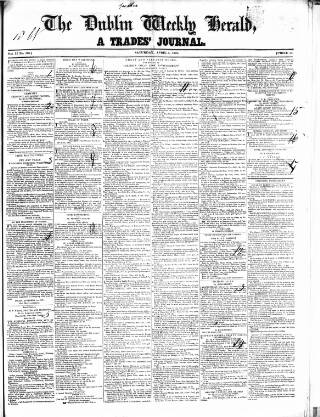 cover page of Dublin Weekly Herald published on April 3, 1841