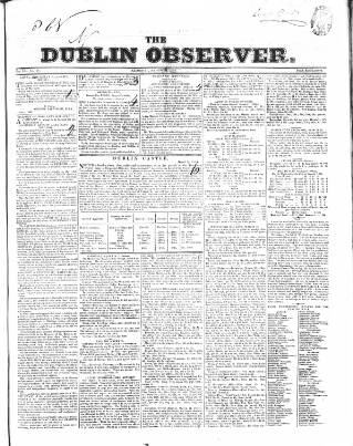 cover page of Dublin Observer published on March 29, 1834