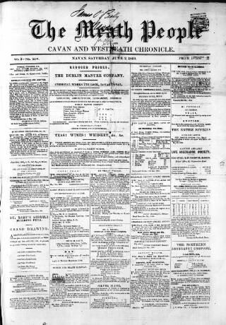cover page of Meath People published on June 2, 1860