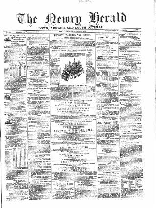 cover page of Newry Herald and Down, Armagh, and Louth Journal published on March 28, 1863