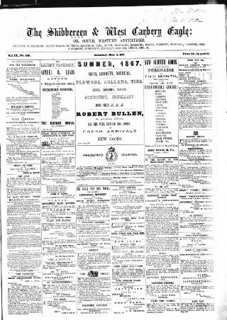 cover page of Skibbereen & West Carbery Eagle; or, South Western Advertiser published on May 4, 1867