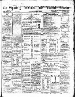 cover page of Tipperary Vindicator published on April 19, 1861
