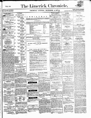 cover page of Limerick Chronicle published on December 5, 1867