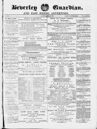 cover page of Beverley Guardian published on April 26, 1879