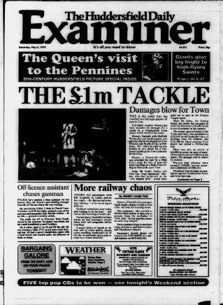 cover page of Huddersfield Daily Examiner published on May 8, 1999