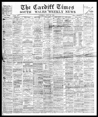 cover page of Cardiff Times published on April 19, 1879