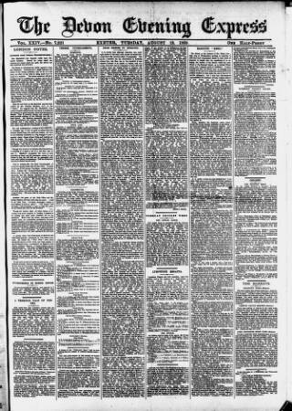 cover page of Express and Echo published on August 13, 1889