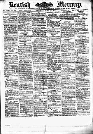 cover page of Kentish Mercury published on April 19, 1879