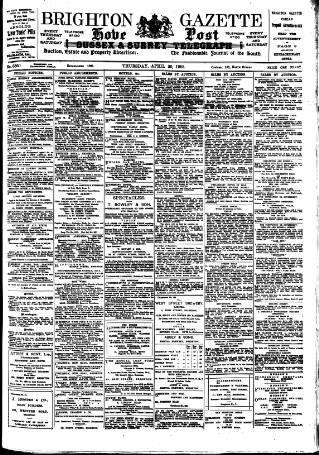 cover page of Brighton Gazette published on April 20, 1905