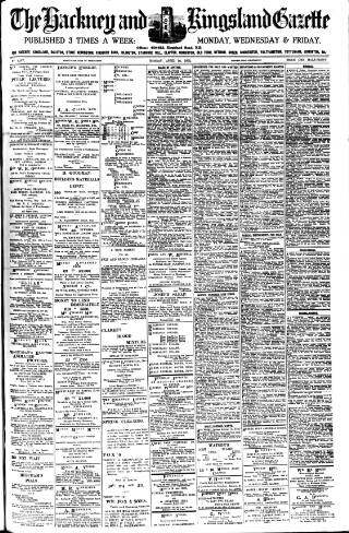 cover page of Hackney and Kingsland Gazette published on April 26, 1909