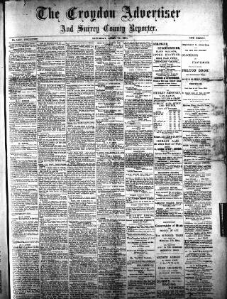 cover page of Croydon Advertiser and East Surrey Reporter published on April 19, 1890