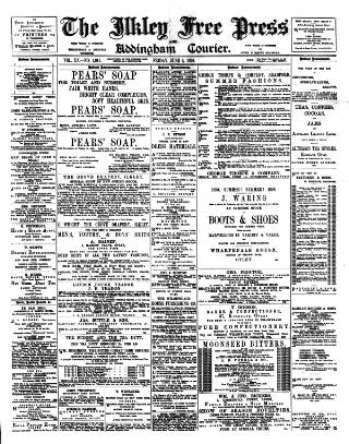 cover page of Ilkley Free Press published on June 6, 1890