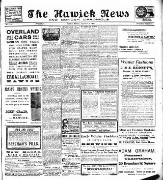 cover page of Hawick News and Border Chronicle published on December 4, 1914