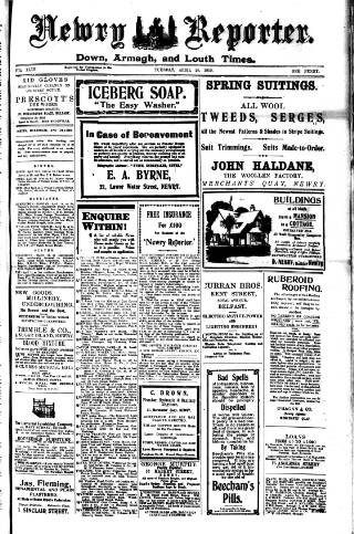 cover page of Newry Reporter published on April 26, 1910