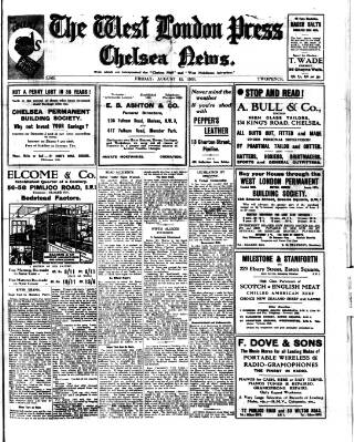 cover page of Chelsea News and General Advertiser published on August 11, 1933
